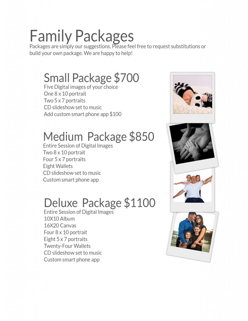 Photographer Catalog Packages